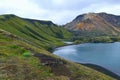 Landscape with ÃÂolored ÃÂ¼ountains Landmannalaugar and lake Frostastadavatn, Iceland Royalty Free Stock Photo